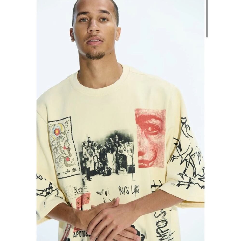 NWT Men’s RV5 RVS Cream "dali Theory" Tee - CREAM